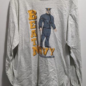 Vintage 1991 Army Vs Navy Football Long Sleeve Double Sided Shirt Men's Size XL